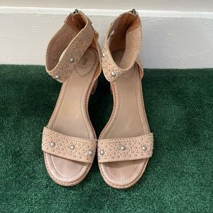 Frye Beaded Zip-up Sandal